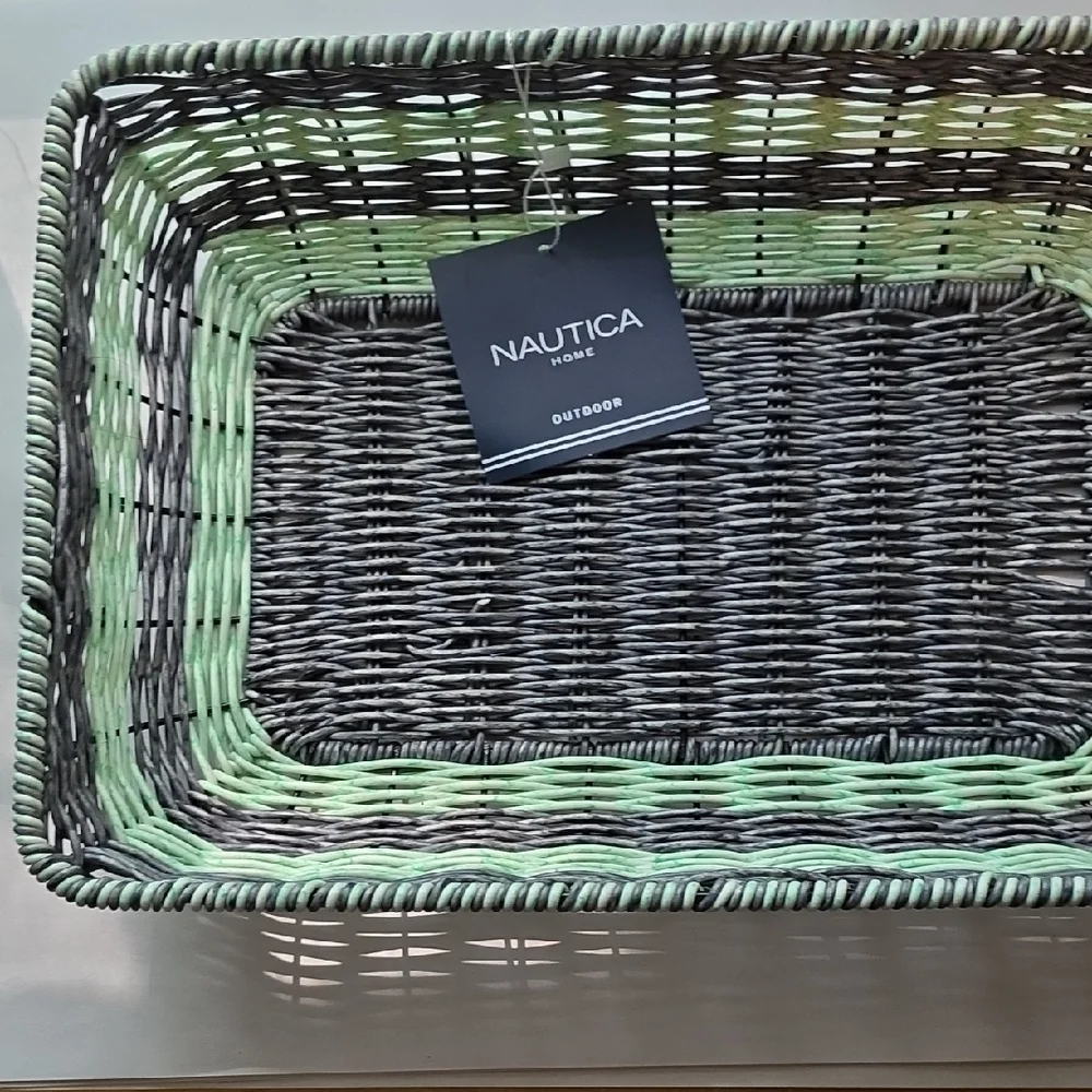 Nautica Green and Gray Accent Basket
